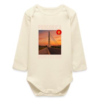 Podgorica Montenegro - Baby Organic Long-Sleeved Bodysuit - soft Ecru - Front