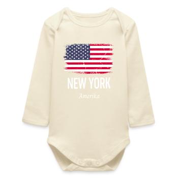 New York - Baby Organic Long-Sleeved Bodysuit - soft Ecru - Front