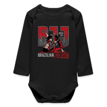 Brazilian Jiu-Jitsu Martial Arts - Baby Organic Long-Sleeved Bodysuit - black - Front