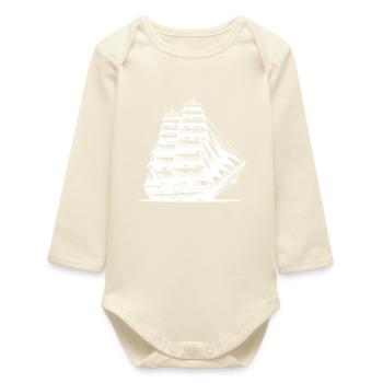 Vintage Sailing Ship Dreams Pure Nostalgia - Baby Organic Long-Sleeved Bodysuit - soft Ecru - Front