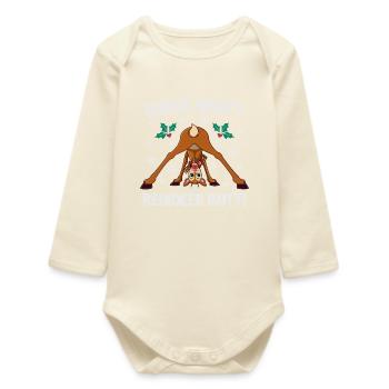 Devine quoi blague de Noël sur les fesses de renne - Body bébé manches longues biologique - écru doux - Devant