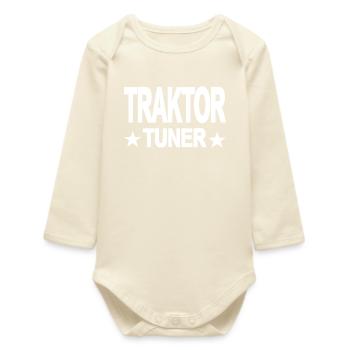 Tracteur - Body bébé manches longues biologique - écru doux - Devant