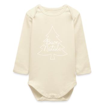 Conception du sapin de Noël Buon Natale - Body bébé manches longues biologique - écru doux - Devant