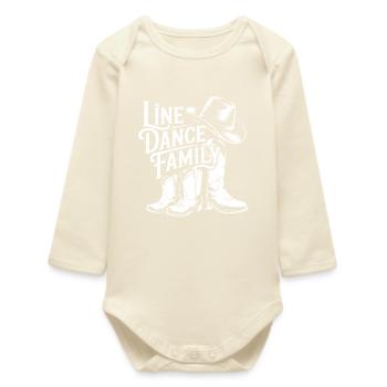 Line Dance Family Boots - Baby Organic Long-Sleeved Bodysuit - soft Ecru - Front