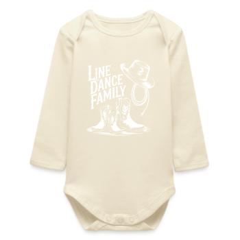 Line Dance Family Cowboy Boots - Baby Organic Long-Sleeved Bodysuit - soft Ecru - Front