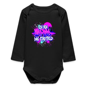 Cityscape - I Am The Cityscape Street Art - Baby Organic Long-Sleeved Bodysuit - black - Front