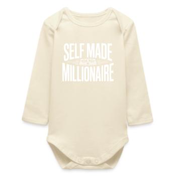 Self Made Millionaire - Baby Organic Long-Sleeved Bodysuit - soft Ecru - Front