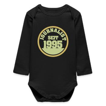 Born in 1995 - Baby Organic Long-Sleeved Bodysuit - black - Front