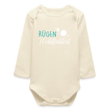 Island of Rügen MY FEEL-GOOD PLACE Fun - Baby Organic Long-Sleeved Bodysuit - soft Ecru - Front