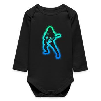 Guitarist Guitar Player Men Boys Guitar - Baby Organic Long-Sleeved Bodysuit - black - Front