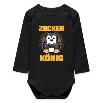 Gambler King - Baby Organic Long-Sleeved Bodysuit - black - Front