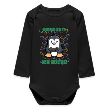 ich zocke - jeux vidéo - Body bébé manches longues biologique - noir - Devant