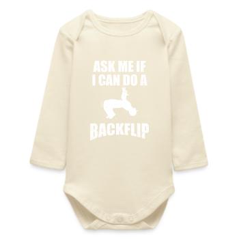 Backflip Dare Tee - Baby Organic Long-Sleeved Bodysuit - soft Ecru - Front