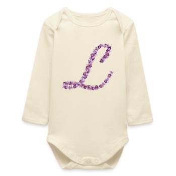 Symphonie des Fleurs - Body bébé manches longues biologique - écru doux - Devant