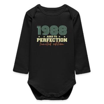 1988 - Baby Organic Long-Sleeved Bodysuit - black - Front