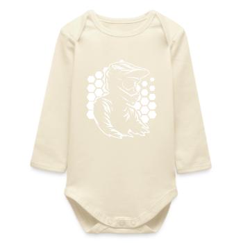 Motif motocross qui fonctionne immédiatement - Body bébé manches longues biologique - écru doux - Devant