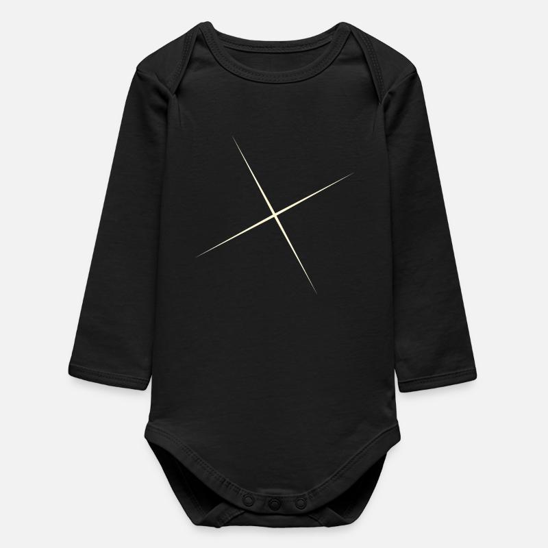 Highlight / Rays Star - Baby Organic Long-Sleeved Bodysuit - black