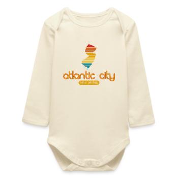 Atlantic City - New Jersey - United States America - Baby Organic Long-Sleeved Bodysuit - soft Ecru - Front
