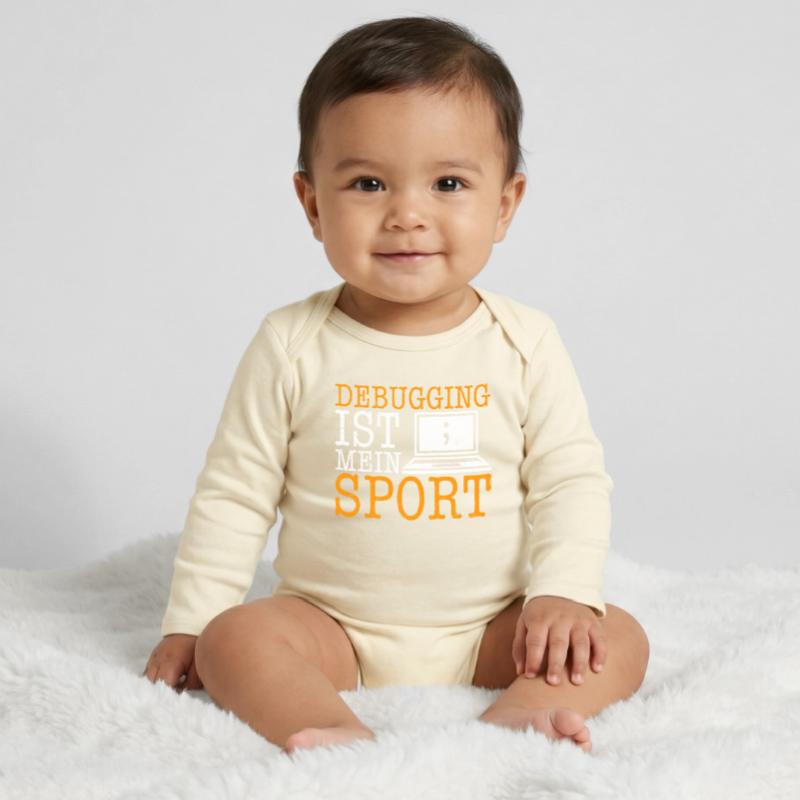 Science Coder DEBUGGING IS MY SPORT FUNNY Baby Organic Long-Sleeved Bodysuit