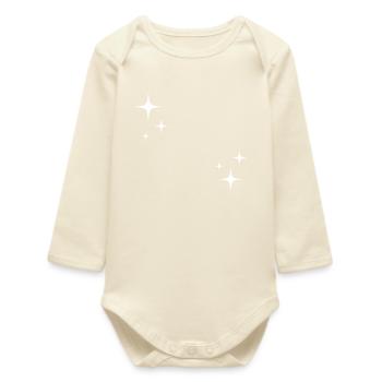 Stars - Sparkle - Signs - Baby Organic Long-Sleeved Bodysuit - soft Ecru - Front