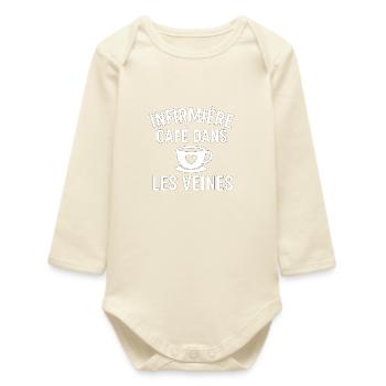 Kaffeekrankenschwester in den Adern - Baby Organic Langarmbody - Natur - Vorne
