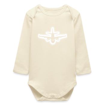 Aviateur d’avion Garçons Hommes Enfants Pilote - Body bébé manches longues biologique - écru doux - Devant