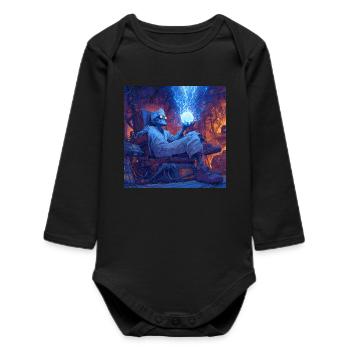 Mad Scientist - Baby Organic Long-Sleeved Bodysuit - black - Front