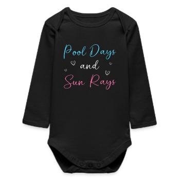 Pool Party - Baby Organic Long-Sleeved Bodysuit - black - Front