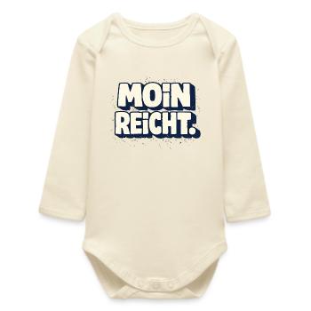Moin is enough North German saying - Baby Organic Long-Sleeved Bodysuit - soft Ecru - Front