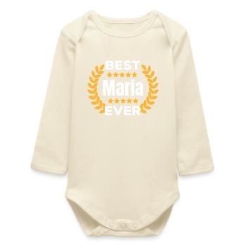 Best Mary Ever Legend Name Gift - Baby Organic Long-Sleeved Bodysuit - soft Ecru - Front