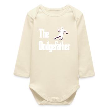 Dodgefather Silhouette Design - Baby Organic Long-Sleeved Bodysuit - soft Ecru - Front