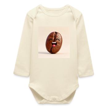 Grain de Café Rieur - Body bébé manches longues biologique - écru doux - Devant
