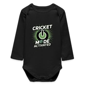 Drôle de cricket : Jeu de cricket vintage - Body bébé manches longues biologique - noir - Devant