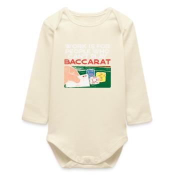 Baccarat Player Casino Gambling Design - Baby Organic Long-Sleeved Bodysuit - soft Ecru - Front