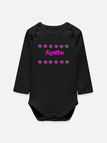 Agathe Fleurie Neon Bubble - Baby Organic Long-Sleeved Bodysuit - black