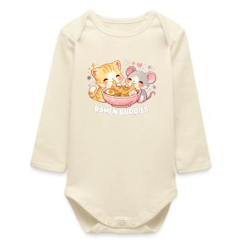 Ramen Katze - Baby Organic Langarmbody - Natur - Vorne