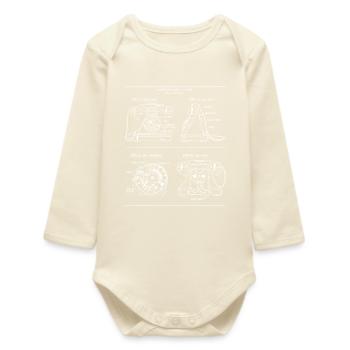 Plan de modèle rétro pour téléphone à cadran - Body bébé manches longues biologique - écru doux - Devant
