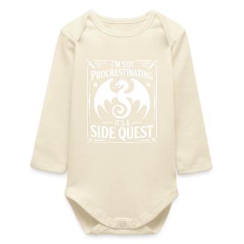 I'm not Procrastinating it's a Sidequest  - Baby Organic Long-Sleeved Bodysuit - soft Ecru - Front