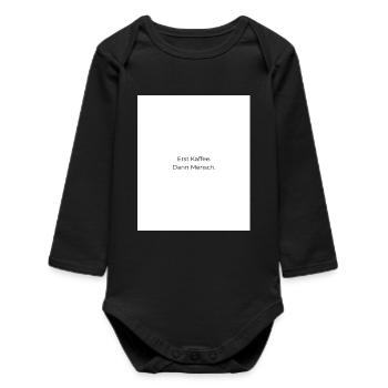 D’abord le café, puis les gens - Body bébé manches longues biologique - noir - Devant