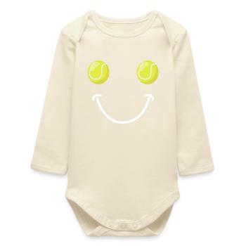 Visage Heureux du Tennis - Body bébé manches longues biologique - écru doux - Devant