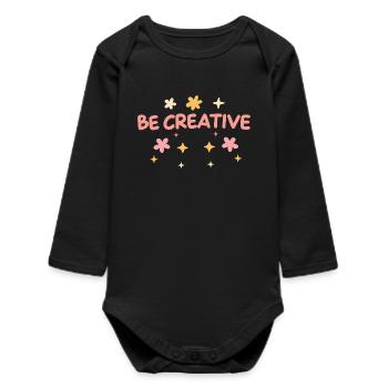 Be Creative - Pastel Doodle Typo - Body bébé manches longues biologique - noir - Devant