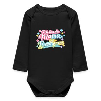 Mama des Bräutigams Geschenkidee - Baby Organic Langarmbody - Schwarz - Vorne
