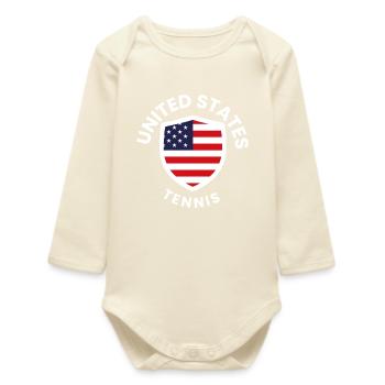 American Tennis Shield Flag - Baby Organic Long-Sleeved Bodysuit - soft Ecru - Front