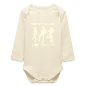 Country Line Dancing Silhouettes - Baby Organic Long-Sleeved Bodysuit - soft Ecru - Front