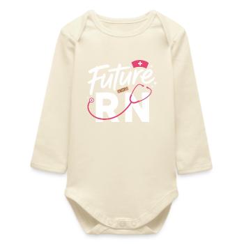 Future RN Stethoskop & Klinik - Baby Organic Langarmbody - Natur - Vorne