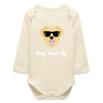 To optimize the golden_retriever.jpg design for th - Baby Organic Long-Sleeved Bodysuit - soft Ecru - Front