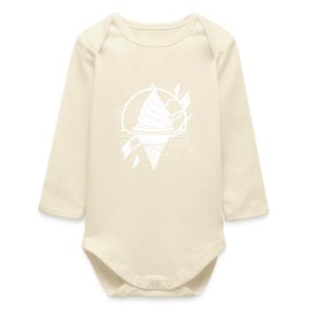 Softeis Zeichnung - Baby Organic Langarmbody - Natur - Vorne