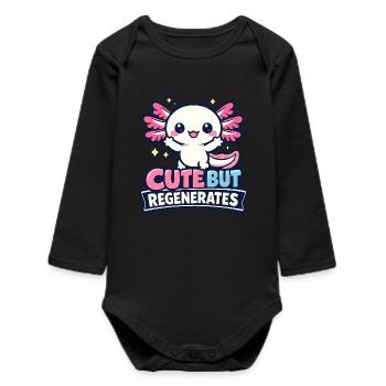 Mignon mais régénère - Axolotl - Body bébé manches longues biologique - noir - Devant