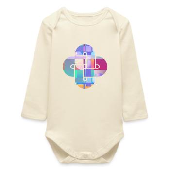 Mosaik-Wolkenkreuz - Baby Organic Langarmbody - Natur - Vorne