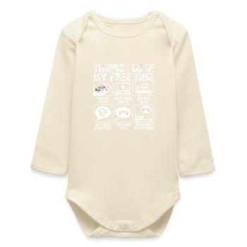 Choses que je fais pendant mon temps libre : réglage de pick-up - Body bébé manches longues biologique - écru doux - Devant